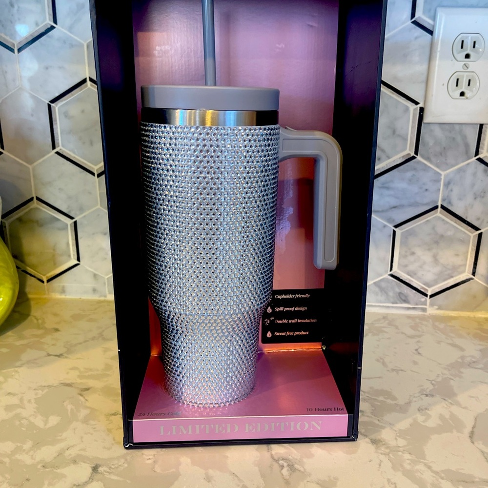 Limited Edition Rhinestone-Encrusted Stainless Steel Tumbler